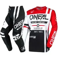 oneal black white and red offroad uniform