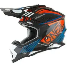 orange and blue helmet