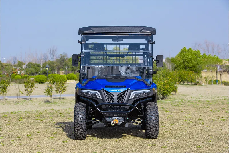 crossfire e10 electric utv front blue