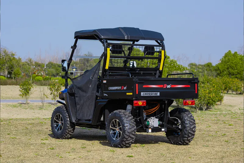 crossfire e10 electric utv rear side blue