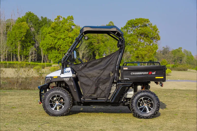 crossfire e10 electric utv rear tipper tray down